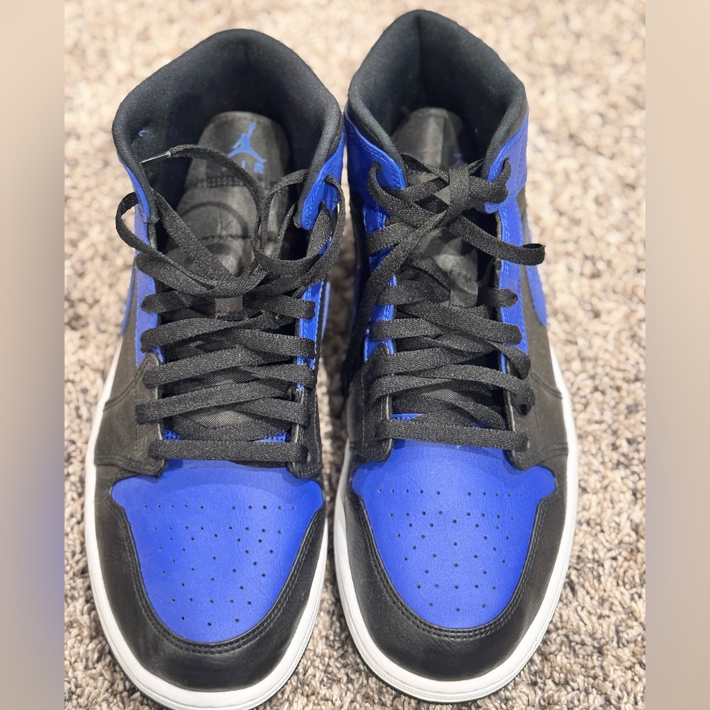 Jordan 1 Mid Hyper Royal Tumbled Leather
